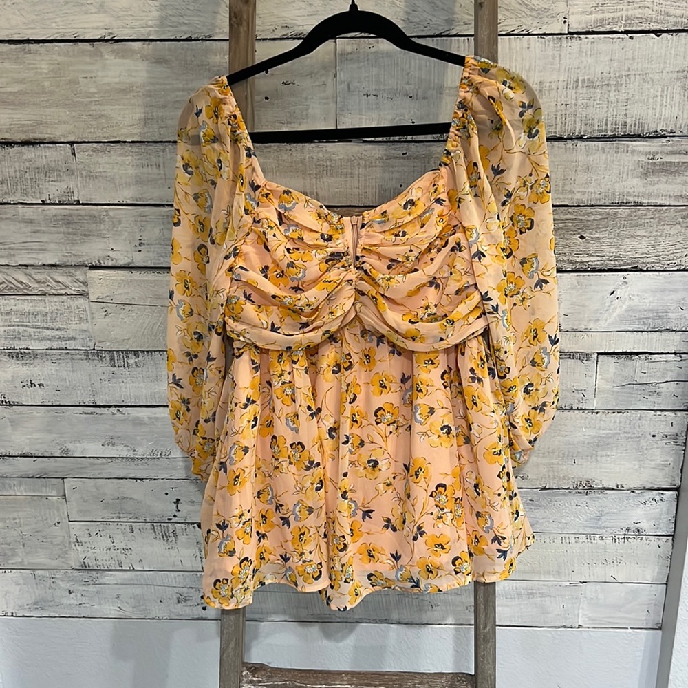 Adorable Babydoll Floral Blouse